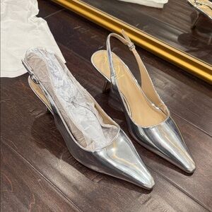 Sam Edelman Silver Slingback Heels